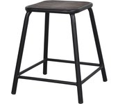 MISTERWILS FURNITURE FOR FREE SOULS Taburete Bajo de Metal y Madera Ritual Estilo Industrial 42x42x46 Cm