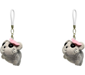 Cartoon Soft Animal Keychain Sad Hamster Key Chain Cute Hamster Keyring Animal Doll Backpack Keychain for Kids Birthday Gift