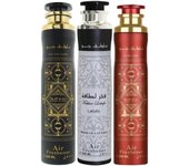 Pack de 3 ambientador árabe premium: Badee Al Oud Glory, Baeed Sublime y Fakhar Homme - Aerosol de 900ml Lattafa, | Fragancia casera de larga duración | Paquete de 3