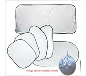Silvery UV Protection Roll-Up 6pcs Sunshade Set for Cars - Polyester, Fit with Storage Bag Tools amagi