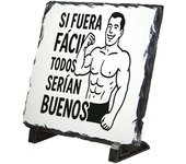 MERCHANDMANIA Placa pizarra frase motivadora si fuera fácil todos serían buenos portafotos portafoto