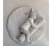 SPEIRA 1 Uds. Lindo Tapete Redondo para gateo, Tapete de juego para Bebe atado con Oso, Tapete para dormir de Algodón para Bebe, alfubra de colchón