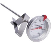 Termómetro para freír con termómetro para cocinar carne, vástago de acero inoxidable, reproducción instantánea para barbacoa