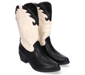 Davinia Shoes Botas Cowboy para Mujer, Comodas y Elegantes, Detalles Bordados en la Caña y Cierre Lateral de Cremallera. Shoes&Blues.es HQ360-Negro