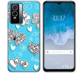 Funda Silicona para Vivo Y76 5G diseño Mariposas Dibujos