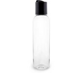 Botella 1 PET negro con tapón dis|top | Envase transparente para cosmética casera. Ideal para champú, aceites, lociones y más.