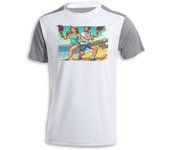 MERCHANDMANIA CAMISETA BICOLOR padel juego playa raquetas deporte amigos tshirt