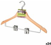 Juego de Perchas Confortime Marrón Pinzas Madera 2 Piezas (24 Unidades)
