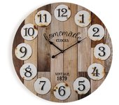 VERSA HOME - Versa Akaroa Reloj de Pared Decorativo para la Cocina, el Salón, el Comedor o la Habitación, , Medidas (Al x L x An) 58 x 3 x 58 cm, Madera, Color Marrón
