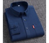 5XL Men's Oxford Long Sleeve Shirts 100% Cotton Solid Color Turn Down Collar Regular Fit Daily Men Clothing Button-down Shirts