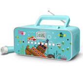 MUSE M-29KB Radio CD Portátil, Infantil, PLL FM/MW, con micrófono incluido