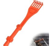 1pcs Gutter Rake From Ground Gutter Cleaning Tools Rotatable Handle Small Rake Rain Gutter Cleaning Tool for Roofs Gutters