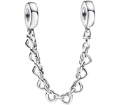 Cadenas De Seguridad De Corazones Con Hebras De Bolas De Plata Para Joyería DIY Mujer Accesorios De Moda Para Pulseras Originales MOV