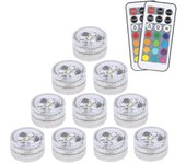 Luces multicolores de la Vela del Rgb impermeable con 2 Mandos en Distancia PARA LA piscina 10 mini