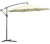 Outsunny Sombrilla de Jardín Ø295x255 cm Parasol Excéntrico Inclinable con Manivela Base Cruzada y Soporte de Metal 8 Varillas para Terraza Exterior Balcón
