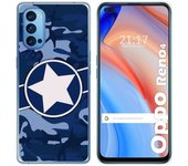 Tumundosmartphone Funda Gel Tpu para Oppo Reno 4 5G diseño Camuflaje 03 Dibujos
