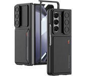 Luxury Slide Window Case for Samsung Galaxy Z Fold 6 5 Z Fold6 5G Case with Card Holder Lightweight HD Tempered Glass Cover