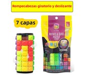 Magic Cube Puzzle 3D Cylinder Puzzle Rotate Fidget Toy Multi-Layer Brain Teasers Slide Logic Hand Game Colorful Sliding Sensor