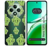 Tumundosmartphone Funda Silicona Transparente para Oppo Reno 12FS 4G / 12 FS 5G diseño Cactus Dibujos