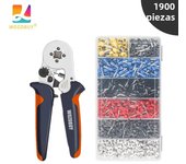 WOZOBUY Ferrule Crimping Tool Kit with Ferrules Insulated Wire Terminals, Ratchet Wire Crimper for Electrical Wire Connectors