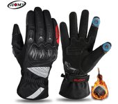 SOUMY-guantes de invierno para motocicleta, manoplas cálidas para esquí, nieve, impermeables, pantalla táctil, ciclismo, moto, dedos completos, algodón grueso