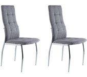 Pack 2 Sillas de Comedor Dest Estilo Moderno Tapizadas Patas Metal Color Gris