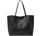 Bolso de Mano para Mujer, Bolso de mano Negro para Mujer, bolsos para mujer de cuero, Gran capacidad, impermeable