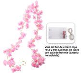 180CM Artificial Flower Cherry Blossom Vine Wedding Arch LED Decoration Home Room Garden Decoration Party Garland Accessories