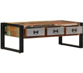 vidaXL Mesa de centro 3 cajones madera maciza reciclada 100x50x35 cm Mesita de Salón o Comedor o Auxiliar Mesa de Café Meuble Salón