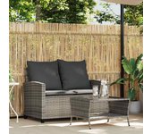 VidaXL Conjunto de jardín Aracar sofá doble + mesa