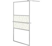 vidaXL Mampara ducha con estante vidrio ESG aluminio cromado 115x195cm mampara Modelo Stone design, Esmerilado