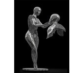 Metal Figure Statue Posters Print Modern Lovers Sculpture Canvas Painting Wall Art Wall Pictures for Room Home Decoration