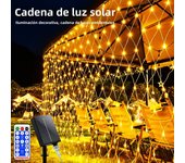 1pc Solar Net Lights Bush Net Lights Mesh Lights 8 Modes Remote Control Auto On/Off Outside Twinkle Lights For Patio Wall Roof