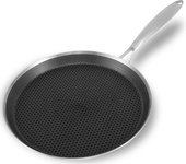 Crepe Pan Nonstick Honeycomb Dosa Pan Stainless Steel Ergonomic Handle Kitchen Pancake Pan Induction Compatible Tortilla Pan