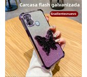 Luxury Glitter Butterfly Holder Phone Case for Oppo A60 A18 A38 A55 A56 A57 A77 A36 A35 A32 5G TPU Plating Protector Back Cover
