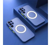 Matte Magnetic Case for Samsung Galaxy S24 Ultra S23 S21 S20 Fe S22 Note 20 10 Plus Shockproof Silicone Half-Transparent Cover