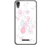 Tumundosmartphone Funda Gel Tpu para Wiko Lenny4 Diseño Flores Minimal Dibujos