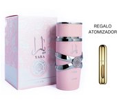 CasaSofia- Yara Rosa Perfume Árabe, Original 100ML - Perfume Dulce de Frutas Tropicales, Vainilla y Sándalo. + REGALO Atomizador 5ML Recargable (color variable). Regalo Mujer