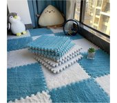 Alfombras de retazos de terciopelo de leche, 30 x 30 x 1 cm, alfombras de leche, tapetes de rompecabezas para piso, tapetes de rompecabezas en mosaico, alfombras entrelazadas, tapetes de rompecabezas para piso