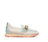 HISPANITAS  MOCASIN PIEL LATTE VERDE