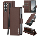 Magnetic Flip Leather Phone Case for Samsung Galaxy Z Fold 6 5 4 3 5G Fold6 Fold5 Fold4 Wallet Card Cover Etui Coque