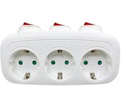 Enchufe Eléctrico Europeo Con Interruptor ON/OFF Montado En La Pared Adaptador De Extensión De 1 a 3 Maneras Estándar Alemana
