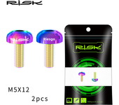 RISK 2pcs Bike Bottle Holder Screw Titanium Alloy MTB Bicycle M5x12 Cage Bolts Fixing Air Pump Bracket Screws For Cycling Repair