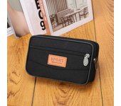 Multifunctional Leather Waist Packs Solid Color Men Business Style Belt Bag Horizontal And Vertical Section Wallet Case Purse