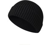 Gorro Dockers de DOT, gorro de Lana with forro polar, gorro con Puños, gorro de Invierno, gorro de Cubo, gorro (Negro)