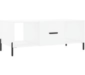 vidaXL Mesa de centro madera contrachapada 102x50x40 cm Blanco, Negro, Blanco brillante Mesita de Salón o Comedor o Auxiliar Mesa de Café Meuble Salón