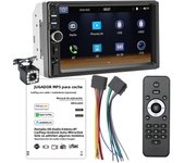 BQCC 7" 2Din/1 Din MP5 Car Player Mirrorlink wired Android AUTO/CarPlay BT AUX  Colorful lights FM Car Radio F7018C