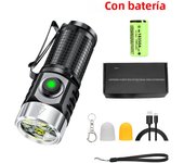 2000LM LEDMini Flashlight Powerful Type-C Rechargeable Use 18350 Battery Outdoor Waterproof Aluminum Alloy Torch Camping Lantern