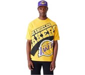 Camiseta de Manga Corta New Era Los Angeles Lakers Nba Oversized para hombre en color amarillo