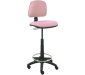 Taburete Ergonómico Regulable en Altura con Respaldo y Aro Reposapiés Cromado Piqueras Y Crespo